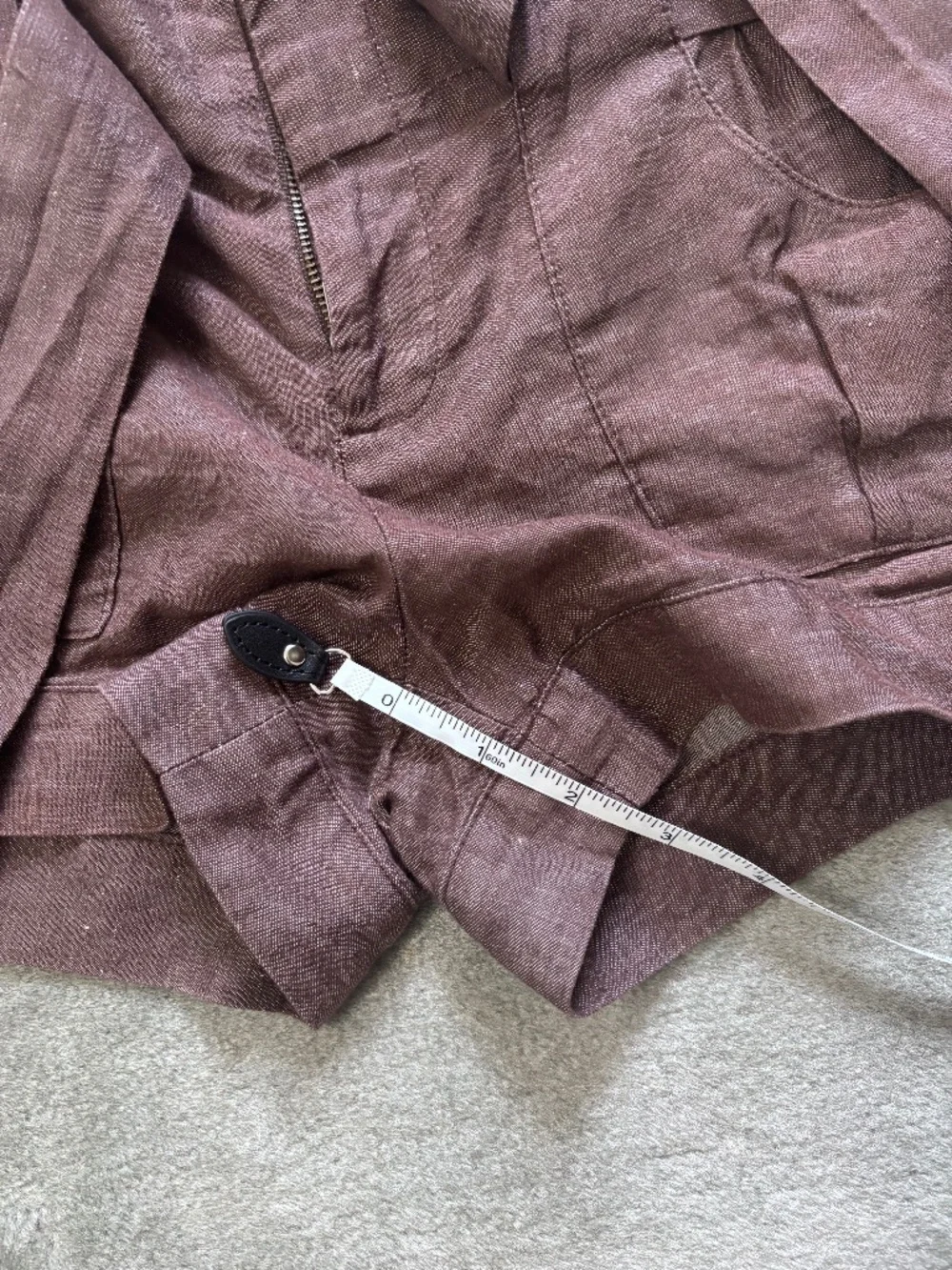 BCBGeneration Cotton/Linen Blend Belted Brown Shorts Women’s Size 6 - Picture 8 of 10